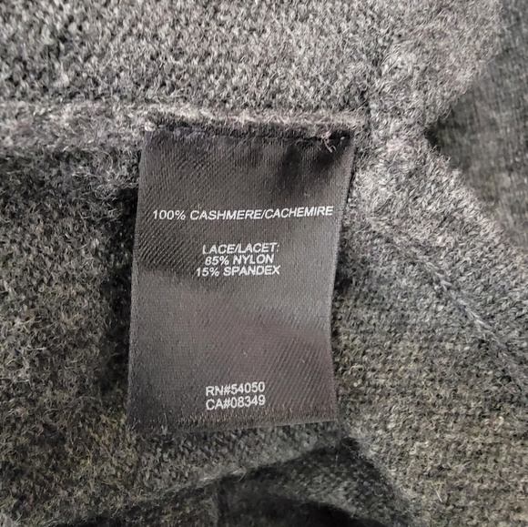 Robert Rodriguez Sz S Cashmere Sweater Thin Crewneck Lace Embroidered Longline - Picture 10 of 12